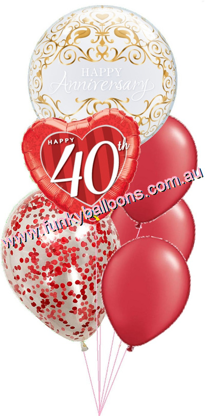 (image for) 40th Sparkling Anniversary Balloon Bouquet - Click Image to Close