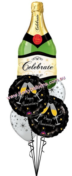 (image for) Elegant Champagne Bottle Anniversary Bouquet - Click Image to Close