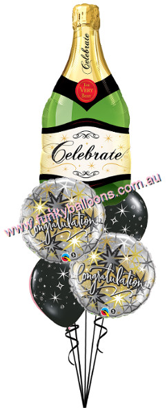 (image for) Elegant Champagne Bottle Congratulations Bouquet