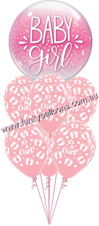 (image for) Baby Girl Bubble Bouquet - Click Image to Close