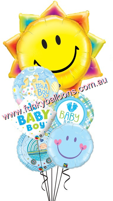 (image for) Baby Boy Sun & Smiles Bouquet - Click Image to Close