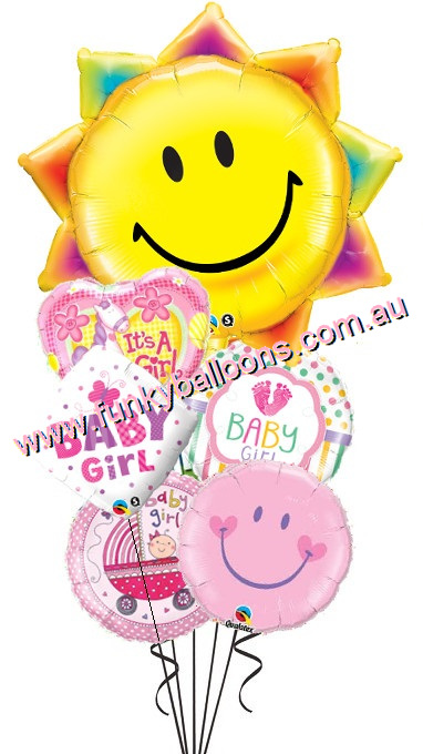 (image for) Baby Girl Sun & Smiles Bouquet - Click Image to Close