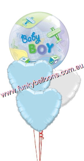 (image for) Baby Boy Bubble & Hearts Bouquet