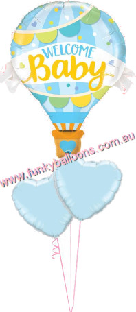 (image for) Blue Welcome Baby Balloon Bouquet - Click Image to Close