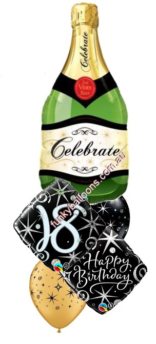 (image for) 18th Champagne Sparkles Birthday Bouquet - Click Image to Close