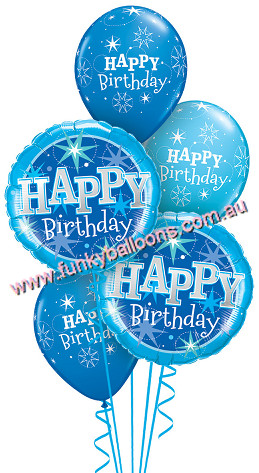 (image for) Electric Blue Happy Birthday Bouquet - Click Image to Close