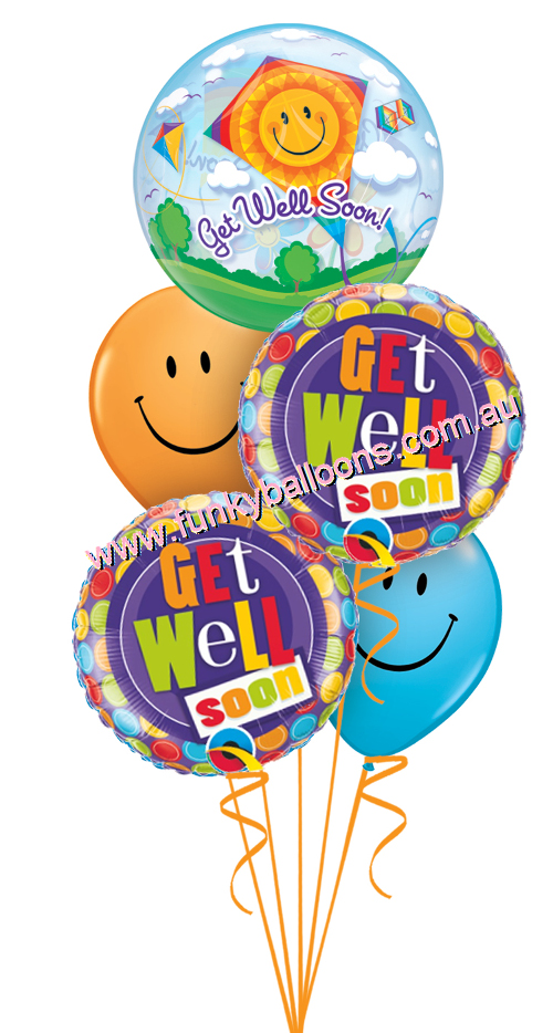 (image for) Get Well Soon Smiley Kite Bouquet - Click Image to Close