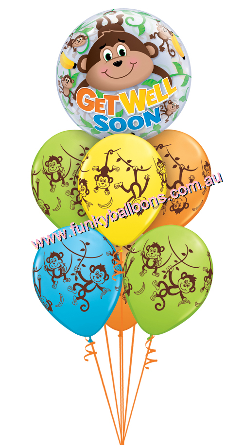 (image for) Get Well Soon Monkey Bouquet - Click Image to Close