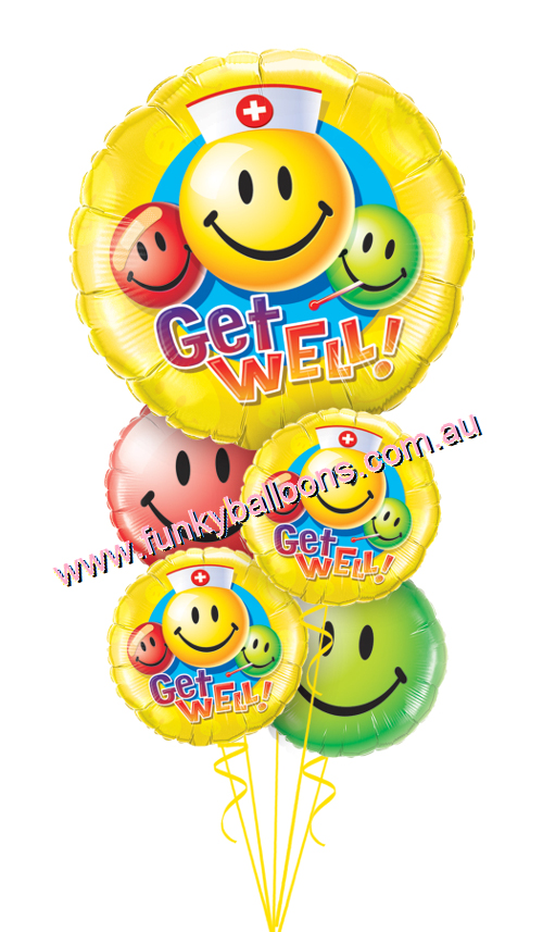 (image for) Get Well Smiley Face Bouquet - Click Image to Close