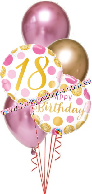 (image for) 18th Birthday Gold + Pink Chrome Bouquet