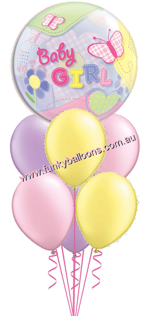 (image for) Baby Girl Bubble & Pastels Bouquet