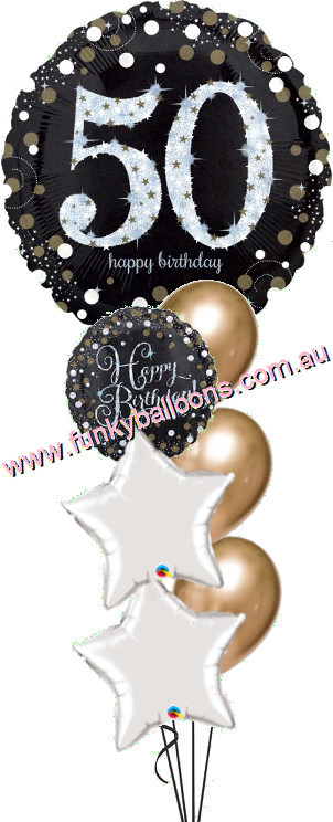 (image for) Jumbo Golden Sparkling 50th Birthday Bouquet