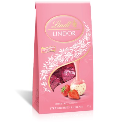 (image for) Lindt Lindor Chocolate Strawberries + Cream (125g) - Click Image to Close