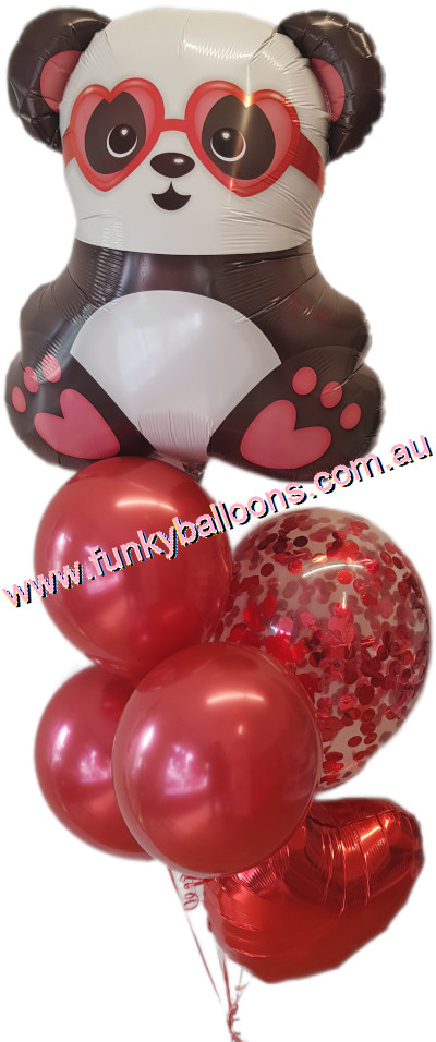 (image for) Love Struck Panda Confetti Balloon Bouquet - Click Image to Close