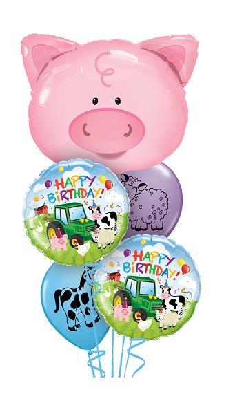 (image for) Playful Pig Happy Birthday Bouquet