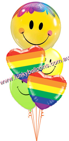 Rainbow Hearts + Smiles Bouquet